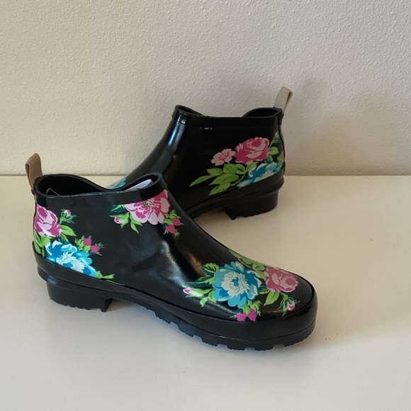 Shoes - Journee Collection Floral Women's Ankle Rain Boots